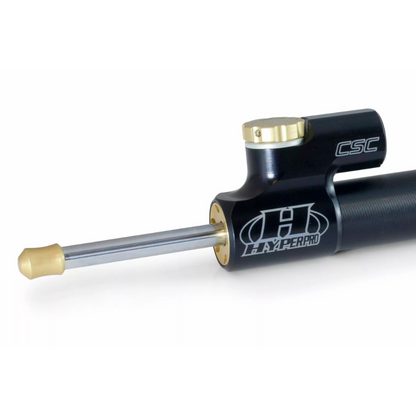 Amortiguador de dirección CSC carrera 75 invertido - Negro/Dorado Hyperpro