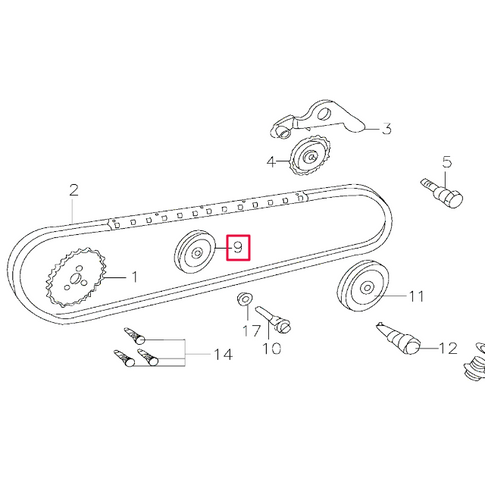Timing chain guide roller Pitbike engine 150-3/E 150-5 YX