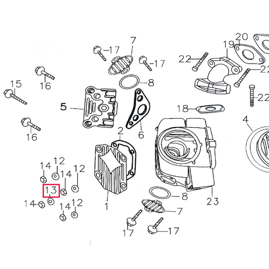 Arandela tapa culata cobre Pitbike motor 150-3/E 150-5 YX E03L008