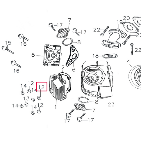 Arandela tapa culata acero Pitbike motor 150-3/E 150-5 YX E03L016