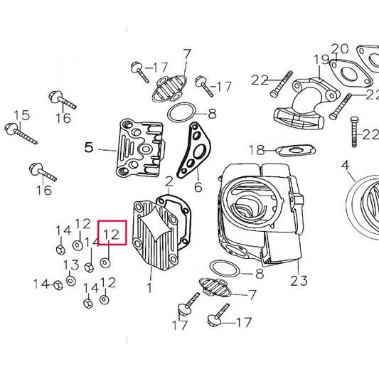 Arandela tapa culata acero Pitbike motor 150-3/E 150-5 YX E03L016