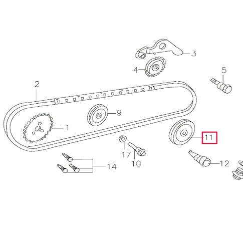 Rolo tensor de 2 correntes de distribuição para motor Pitbike 150-3/E 150-5 YX
