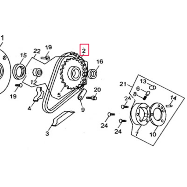 Cadena arranque eléctrico 64T Pitbike motor 150-02E YX