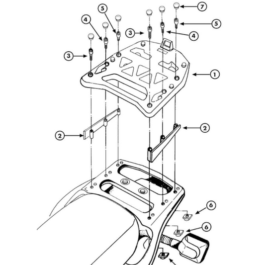 Adaptador maleta con parrilla Monokey Honda Africa Twin 750 93-02 Givi