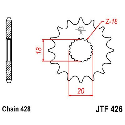 Piñon de Acero 11 Dientes JTF426 JT Sprockets JTF426.11