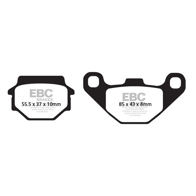 Pastillas de freno traseras Kymco Agility 125 08-17 EBC - orgánicas SFA067