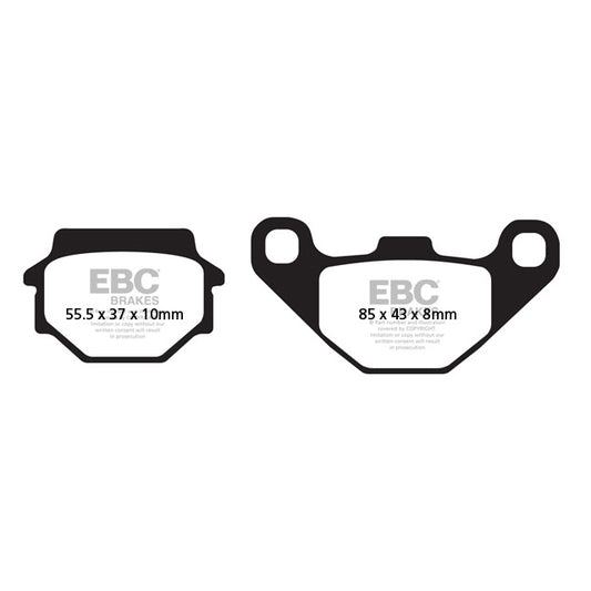Pastillas de freno traseras Kymco Agility 125 08-17 EBC - orgánicas SFA067