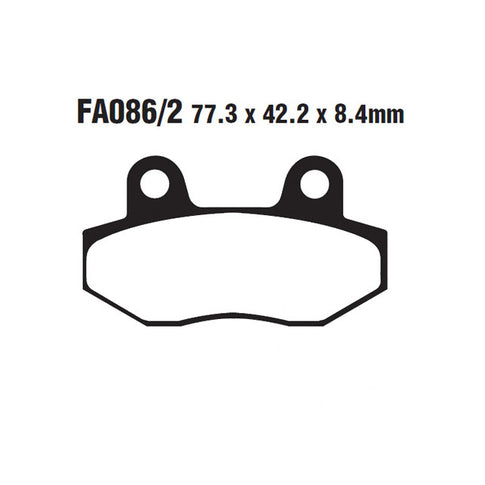 Pastillas de freno delanteras Hyosung GT 125 / Boomer 125 EBC - orgánicas FA086/2