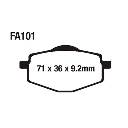 Pastillas de freno traseras Yamaha DT 125 RE EBC - sinterizadas FA101R