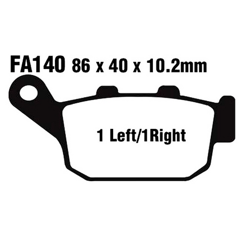 Pastillas de freno traseras Kawasaki Z800 EBC - orgánicas FA140