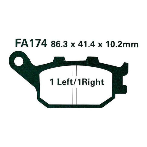 Pastillas de freno traseras Honda / Suzuki / Kawasaki / Yamaha EBC - orgánicas FA174