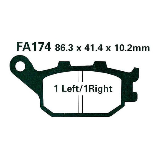Pastillas de freno traseras Honda / Suzuki / Kawasaki / Yamaha EBC - orgánicas FA174