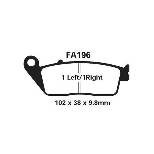Pastillas de freno delanteras Honda SH 125 / Yamaha X-Max 125 EBC - orgánicas FA196