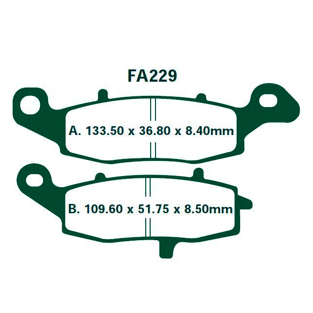 Pastillas de freno delanteras Kawasaki ER-6F EBC semi-sinteradas FA229V