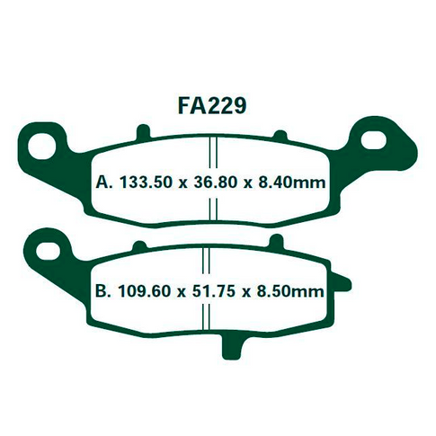 Pastillas de freno delanteras Kawasaki ER-6F EBC semi-sinteradas FA229V