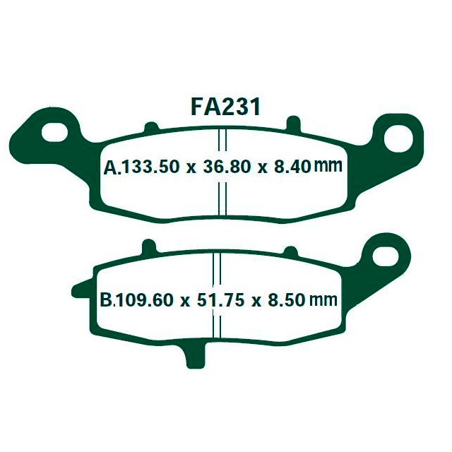 Pastillas de freno Suzuki DL V-Strom 650 >2004 EBC semi-sinterizadas FA231V