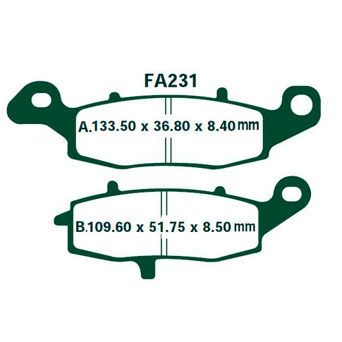 Pastillas de freno Suzuki DL V-Strom 650 >2004 EBC semi-sinterizadas FA231V