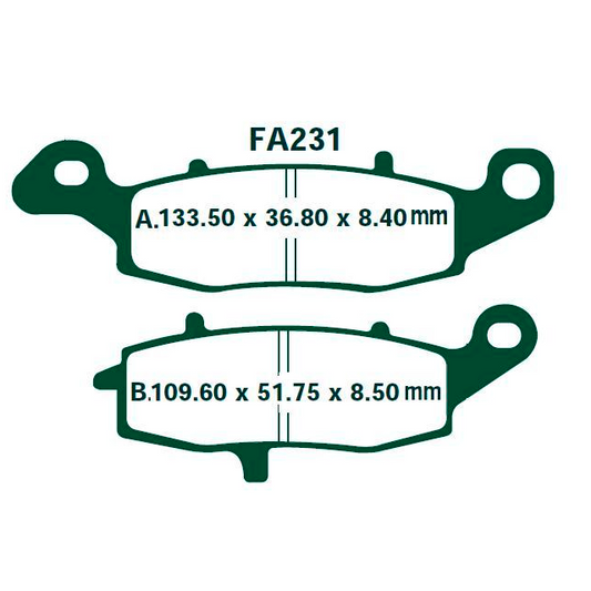 Pastillas de freno Suzuki DL V-Strom 650 >2004 EBC semi-sinterizadas FA231V