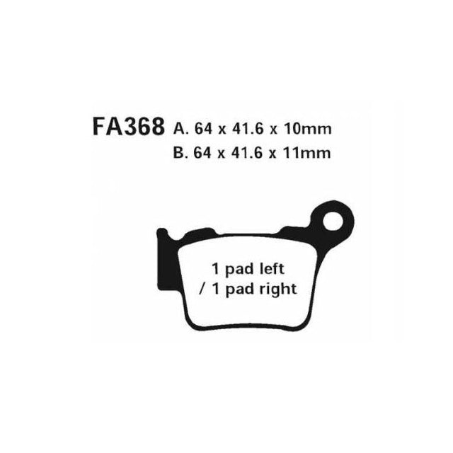 Pastillas trasera BMW G 450 X 08-11 EBC R - sinterizadas FA368R