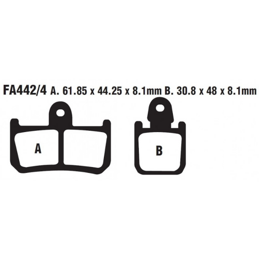 Pastillas de freno Yamaha MT-01 / YZF-R1 EBC HH - sinterizadas FA442/4HH