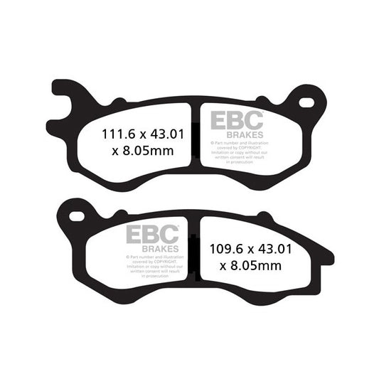 Pastillas de freno delanteras Honda SH 125 14-18 EBC - carbono SFAC603