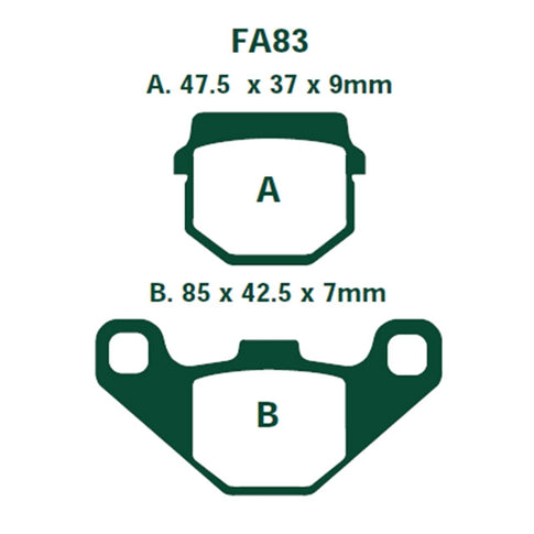 Pastillas de freno Yamaha Versity 300 02-04 EBC - carbono FA083TT