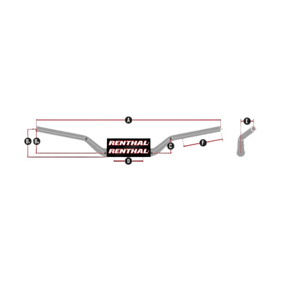 Handlebar Renthal d=22.2mm Trial 742 - Titanium 