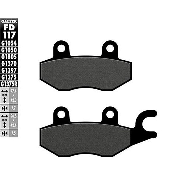 Pastillas de freno Daelim Roadwin 250 R FI >2011 Galfer - semi-metal FD117G1054