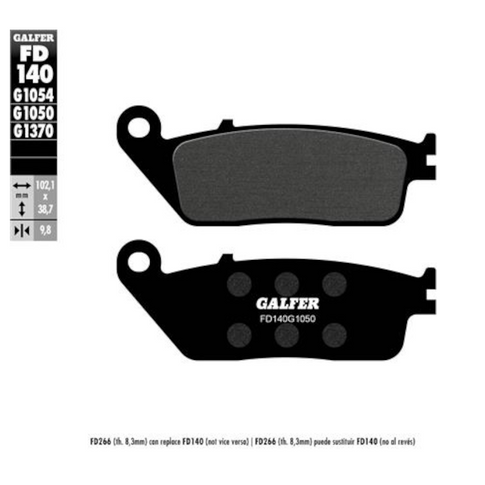 Pastillas de freno Daelim Roadwin 125 R FI >2011 Galfer FD140G1050