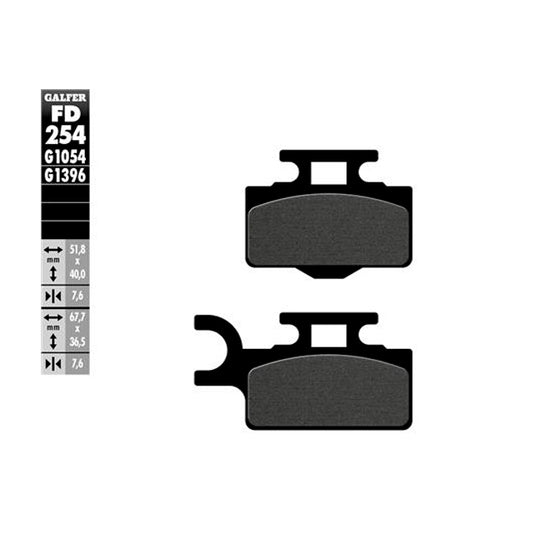 Pastillas de freno delanteras Kawasaki KX 65 >2000 Galfer - semi-metal FD254G1054