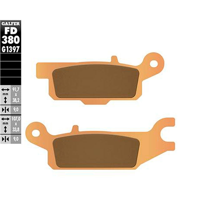 Pastillas de freno traseras izquierdas Yamaha YFM 550/700 Grizzly Galfer FD380G1397