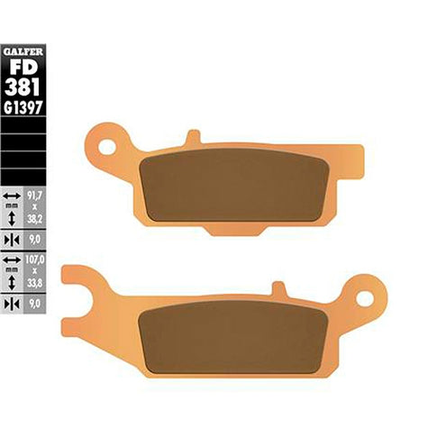 Pastillas de freno traseras derechas Yamaha YFM 550/700 Grizzly Galfer FD381G1397