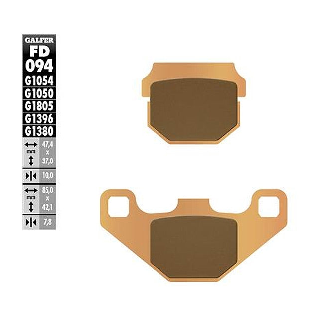 Pastillas de freno Kawasaki KX 80/100 Galfer - sinterizadas FD094G1380