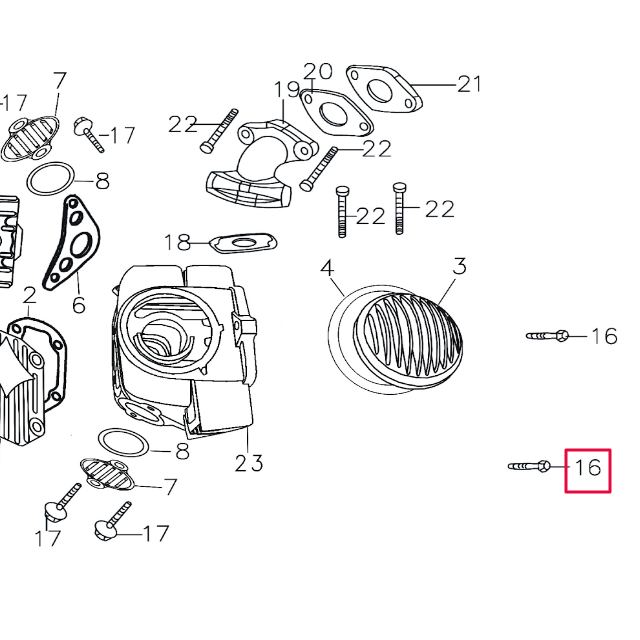 Tornillo culata tipo 2 Pitbike motor 150-3/E 150-5 YX GB70