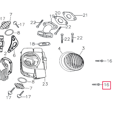 Tornillo culata tipo 2 Pitbike motor 150-3/E 150-5 YX GB70