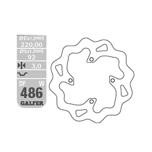 Disco de freno delantero Wave Yamaha DTR 50 / TT R 125 Galfer DF486W