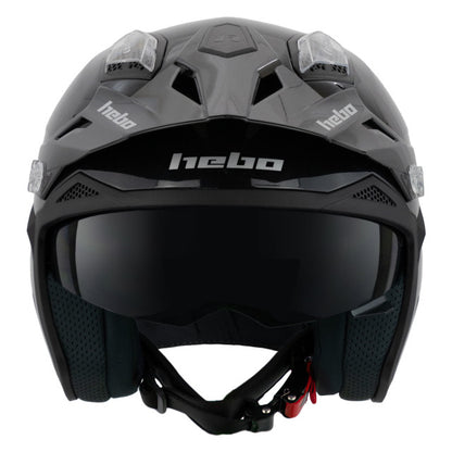 Casco trial Hebo Zone 5 monocolor - negro brillo