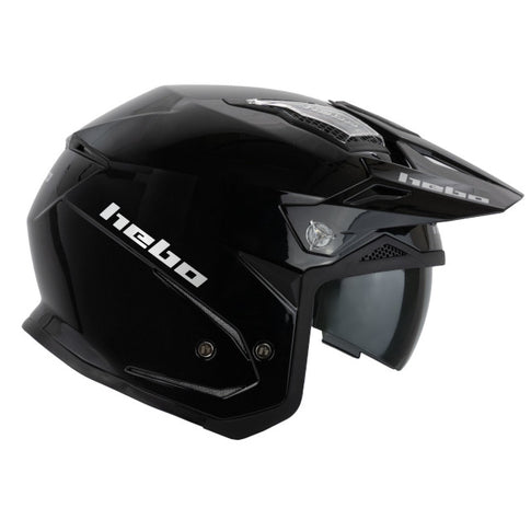 Casco trial Hebo Zone 5 monocolor - negro brillo