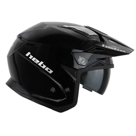 Casco trial Hebo Zone 5 monocolor - negro brillo