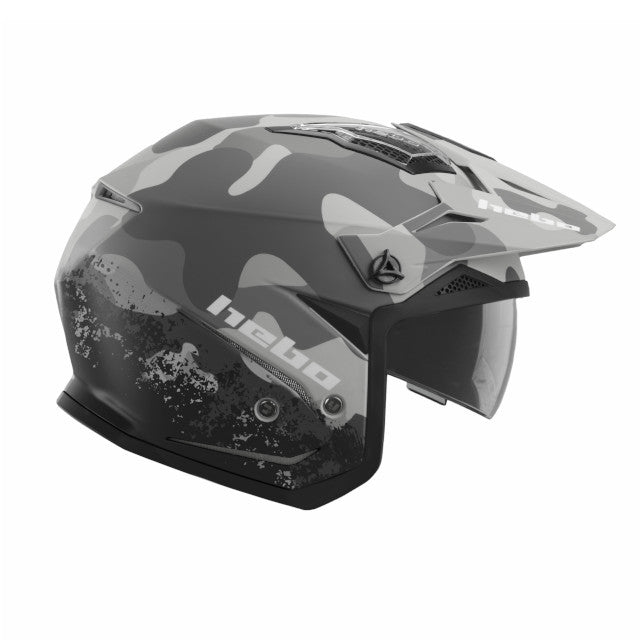 Casco trial Hebo Zone 5 camo - negro