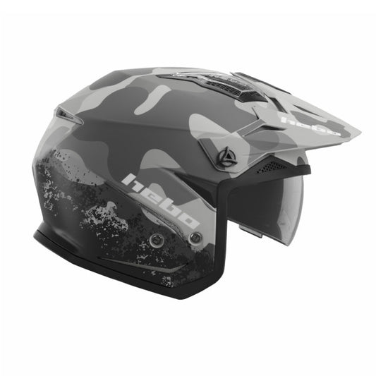Casco trial Hebo Zone 5 camo - negro