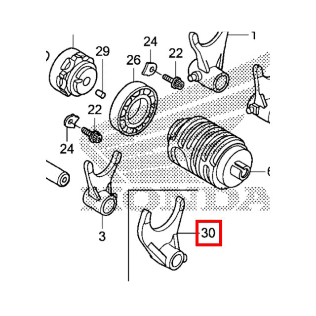 Horquilla selectora de cambio mediana Honda CRF 450 R 09-16