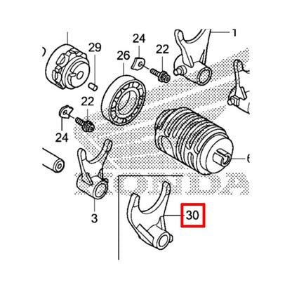 Horquilla selectora de cambio mediana Honda CRF 450 R 09-16