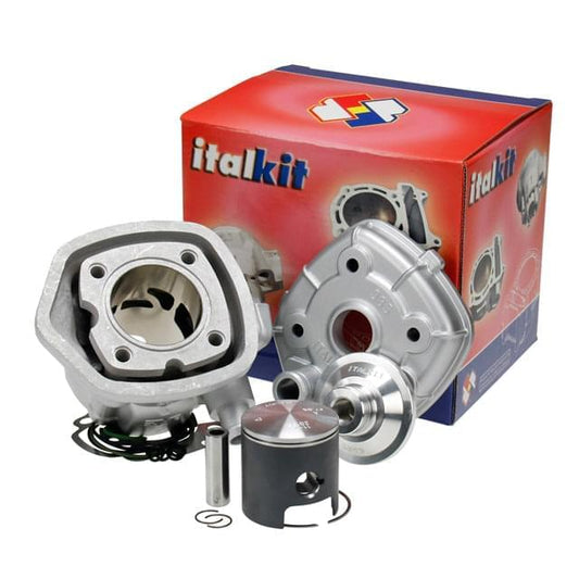 Cilindro Italkit Aluminio 70cc Minarelli horizontal LC bulón 12mm culata modular