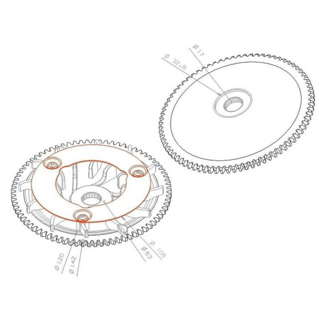 Polea ventilador variador Piaggio 125-150 Octane IP32439