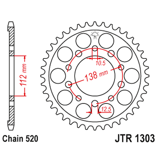 Corona de Alumínio 48 Dientes JTA1303 JT Sprockets JTA1303.48