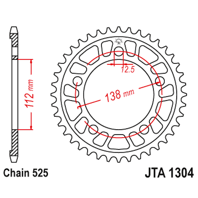 Corona de Alumínio 43 Dientes JTA1304 JT Sprockets JTA1304.43