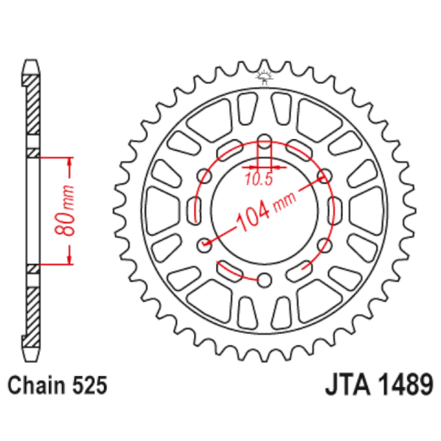 Corona de Alumínio 44 Dientes JTA1489 JT Sprockets JTA1489.44