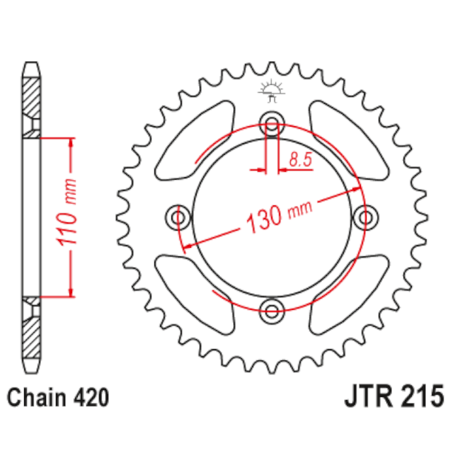 Corona de Alumínio 56 Dientes JTA215 JT Sprockets JTA215.56