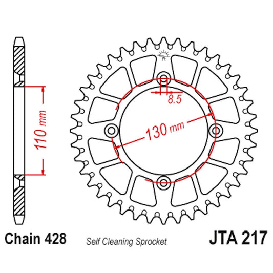 Corona Honda CR 80 / 85 Z-49 Alumínio JT Sprockets JTA217.49